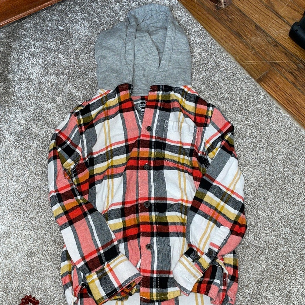 Boys flannel hoodie size 6/7